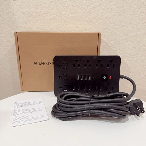 TT-PS11 Power Strip Surge Protector with 11 Outlets 4 USB 2 USB C Ports 10ft NEW - Picture 1 of 5